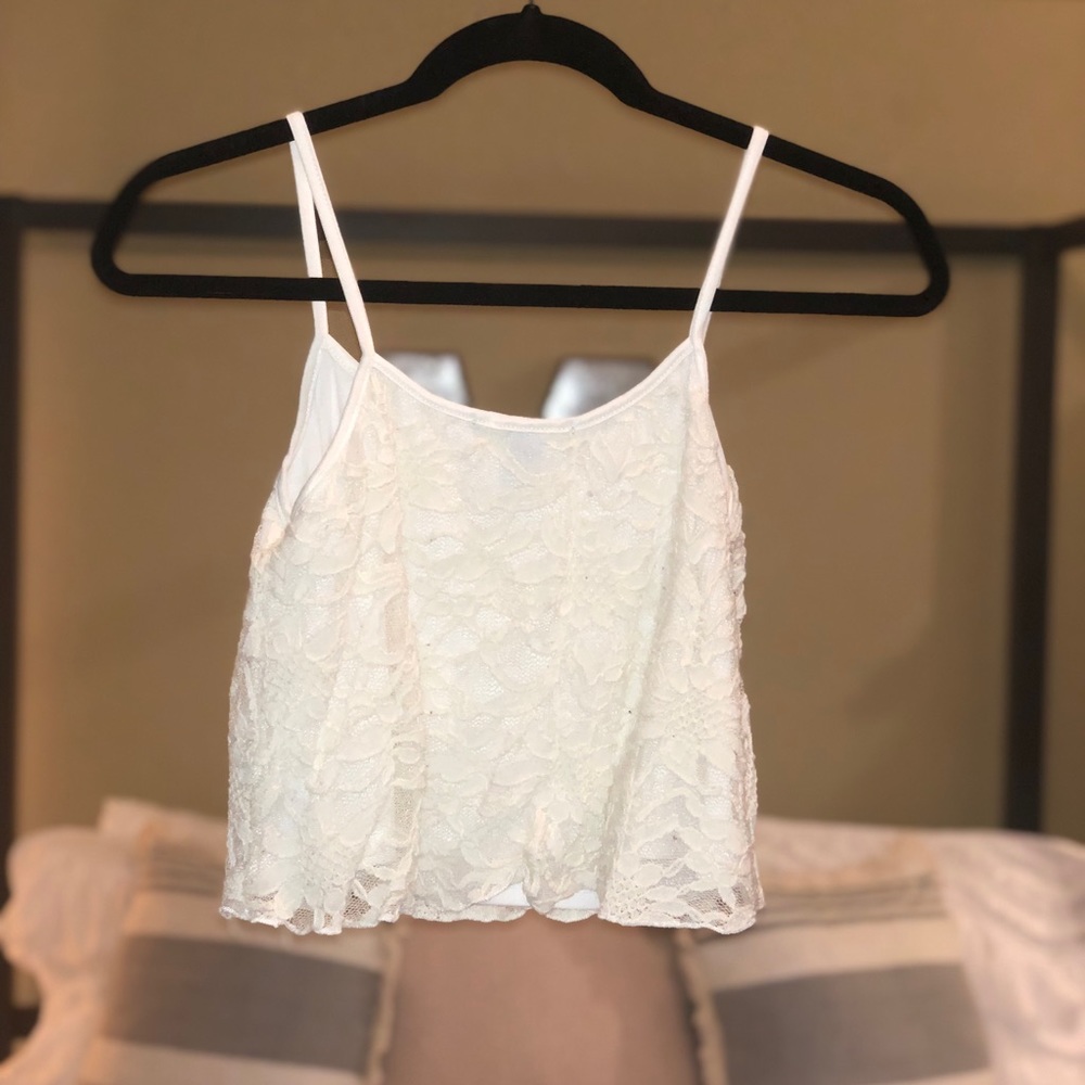 White Lace Crop Top